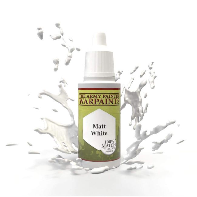 The Army Painter Matt White Warpaint - Acrylic Non-Toxic Heavily Pigmented Water Based Paint for Tabletop Roleplaying, Boardgames, and Wargames Miniature Model Painting- 18ml