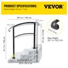 VEVOR Iron Handrail Stair Railing 1 or 3 Steps Adjustable Matte Black Handrail