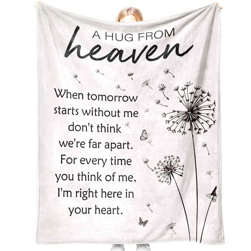 Memorial Sympathy Gifts for Loss of Loved One, Soft Flannel Memorial Blanket, Bereavement Gift Idea, Grief Condolences Sorry for Your Loss for Mom Dad Grandma Grandpa Sister - 50 x 60 inches (White)