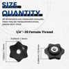 ZIUZI 1/4-20 Thread Knob Nut, 12 Pack 1/4 Star Shape Hand Tighten Clamping Knobs Black Screw-On Nuts