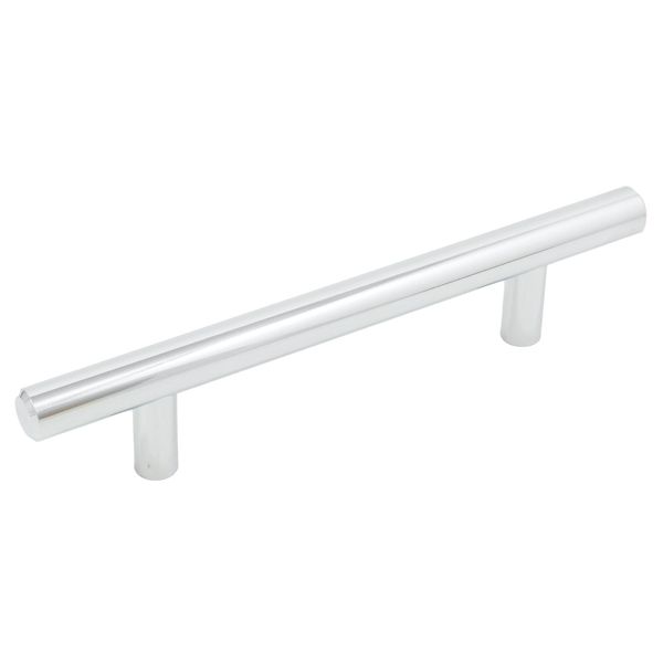 Bar Cabinet Pull, 96 Millimeters, 156mm Overall Length, Polished Chrome by Stone