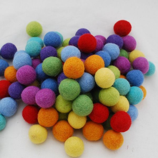 Oriental Direct 100% Wool Felt Balls 2.5cm- 100 Count - Rainbow Colours