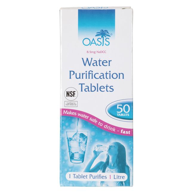 Mountain Warehouse Oasis Water Purification Tablets - Pack of 50 Water Purifier Tablets -for Travel One