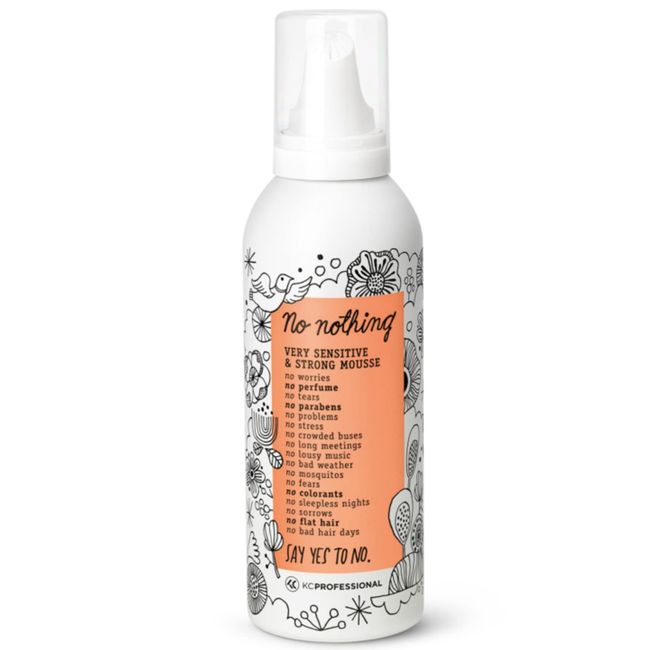 No nothing Very Sensitive Strong Hair Mousse - Volumizing Mousse - Fragrance Free, Hypoallergenic, Paraben Free, Alcohol Free, Unscented - Gluten Free, Soy Free - 6.8 oz