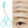 Nylea Eyebrow Trimmer with Razors, Eyebrow Scissors Comb for Women and Men, All-in-One Shaper Epilator Hair Remover, Multipurpose Exfoliating Dermaplaning Tool Razors Set-1 Pack