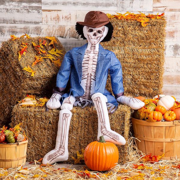 Fun Express Skeleton Plush Scarecrow Outfit Kit 5 Foot - 3 Pc