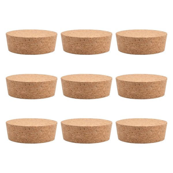 INCREWAY Natural Soft Wood Corks 9 Pcs Tapered Cork Plugs Wide Mouth Bottle Glass Storage Tank Cork Plugs