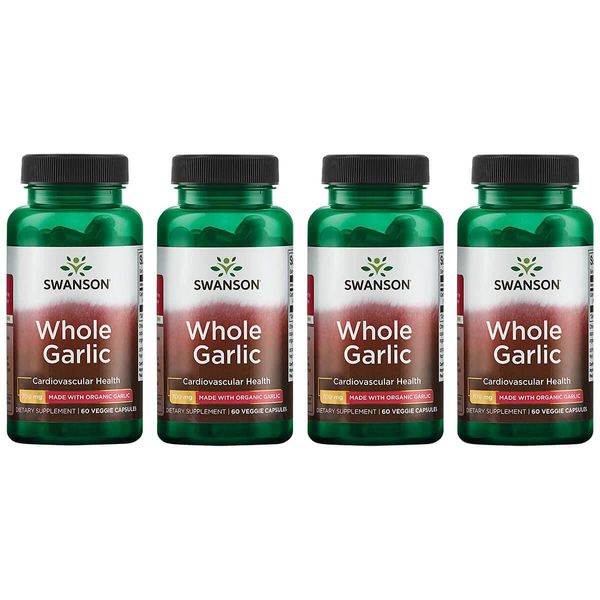 Swanson Made with Organic Whole Garlic 700 Milligrams 60 Veg Capsules