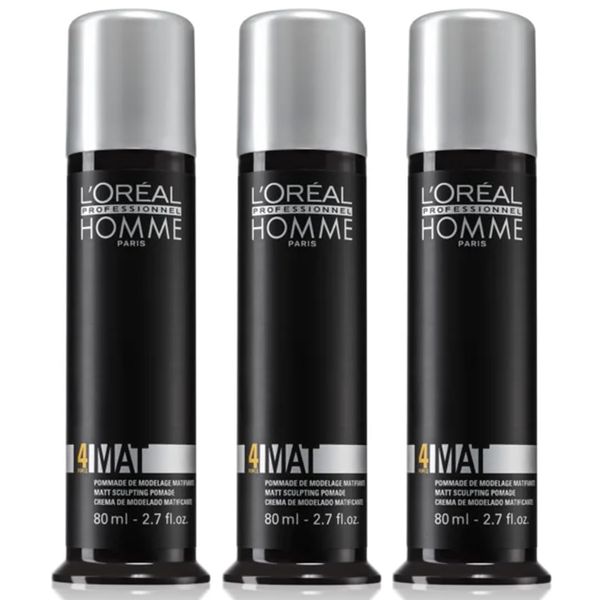 L'Oréal Professionnel Homme Trio Mat Modelliersalbe, 3 x 80 ml