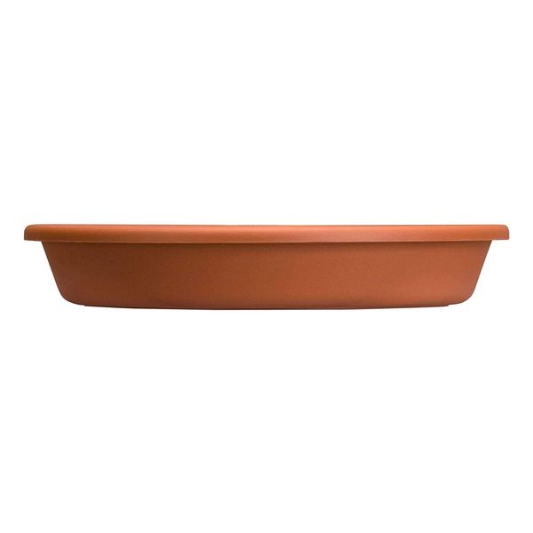 The HC Companies 16 Inch Round Plastic Classic Plant Saucer - Indoor Outdoor Plant Trays for Pots - 16"x16"x3" Clay Color