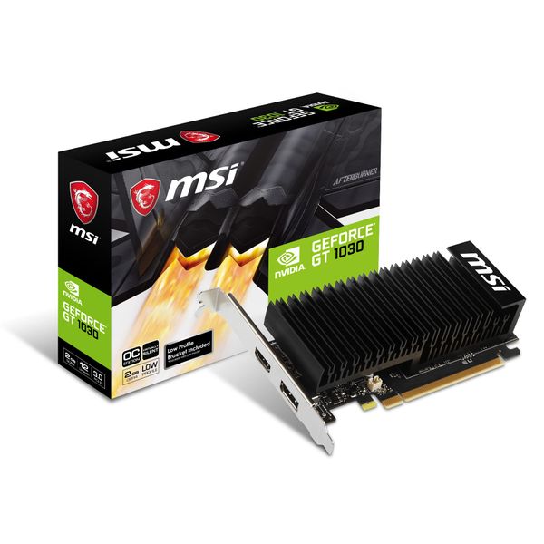 MSI GeForce GT 1030 2GHD4 LP OC Gaming Graphics Card - 2GB GDDR4, 1189 MHz, PCI Express 3.0 x16, 64 bit, DP, HDMI