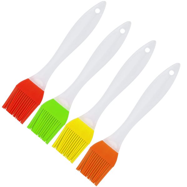 4 Pcs Pastry Brush Silicone, Cooking Baking Brush Set, Grill Brush, Heat Resistant Oil Brush Suit for Barbecues, Pastries, Food Stirring, Baking Cooking