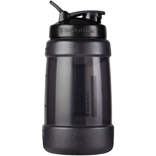 BlenderBottle Half Gallon Water Bottle, Koda Large Water Jug, 74-Oz, Black, 2.2-Liter