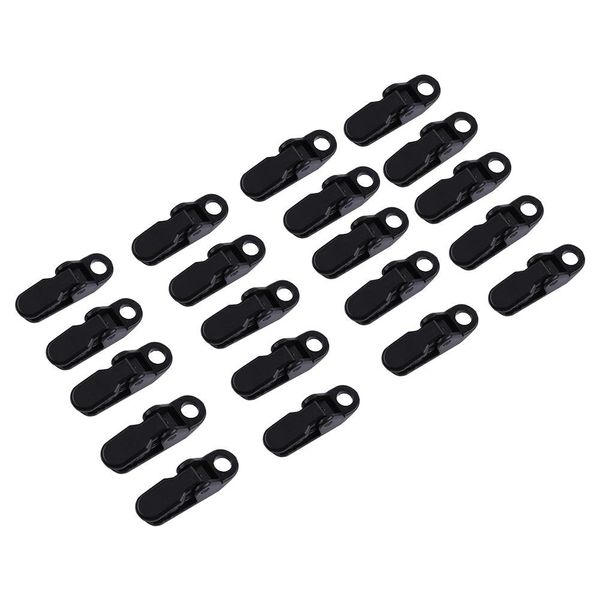 Small Tarp Clips,Tarp Clips Clamps Set Small Clamp Tarp,20pcs Tent Clip Set Windproof Awning Clamps Jaw Tent Cam Tent Snaps Plastic Alligator Clamp For Outdoor Activities Black Camping Teppich Clips