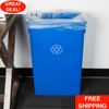 23 Gallon Heavy-Duty Plastic Slim Commercial Blue Rectangular Trash Can No Lid