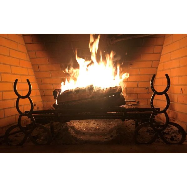 Horseshoe Western Cowboy Fireplace Andirons Fire Dogs Western Decor Handcrafts