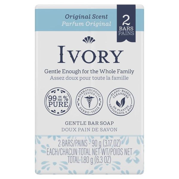 Ivory Gentle Bar Soap Original Scent 3.17 Oz., 2 Count