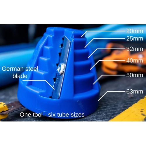 MPJ Plastic Pipe Chamfering Tool | 20-63mm PE mdpe and hdpe Pipes | External Chamfer | Plumbing tools | Water Gas Telecommunication tube