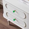 Guank 10-Pack Cabinet Green Crystal Knobs Solid Brass Base, Drawer Round Beacon Spherical Gold Knobs, 1-Inch Diameter, Modern Kitchen Cabinet Brushed Brass Bas