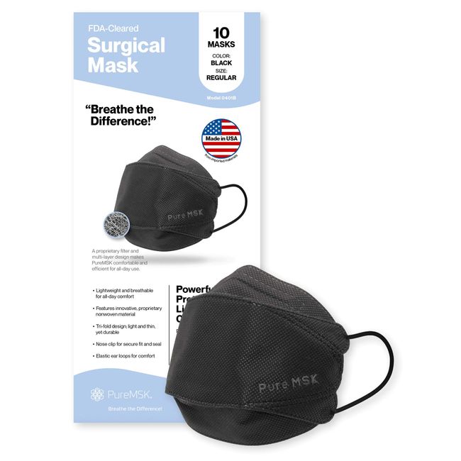 PUREMSK Trifold Disposable Mask Made in the USA Light Weight Easy