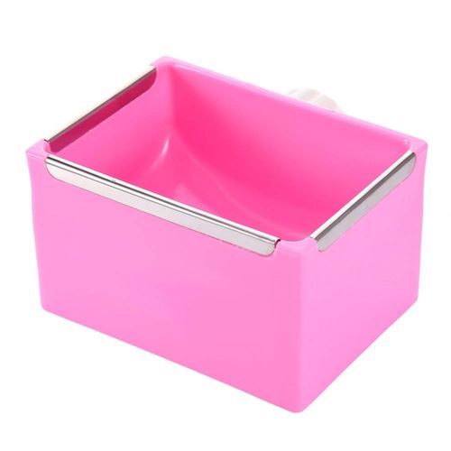 Hypeety Hamster Food Bowl Small Pet Feeder Food Water Bowl Fixable Plastic Hamster Food and Water Bowl Dispenser Durable Cage Bowl Feeder for Hamster Guinea Pig Rabbit Small Animals(Pink)