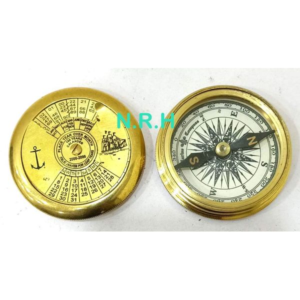 Nautical Replica Hub Robert Frost Poem Compass-Pocket Compass Clander Compass