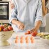 Refrigerator Egg Holder, 2pcs Egg Holder Boxes Fridge Storage Display Rack, Plastic Egg Storage Case for Kitchen Refrigerator Countertop - 8 Grids