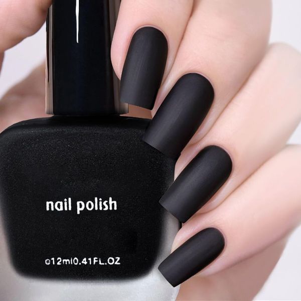 Black Nail Polish Black Matte Nail Polish Quick-drying Black Matte Nail Varnish Water Based Formula Long Lasting Black Nail Varnish Matte Gel Nail Polish Breathable Nail Polish Home Nail Art