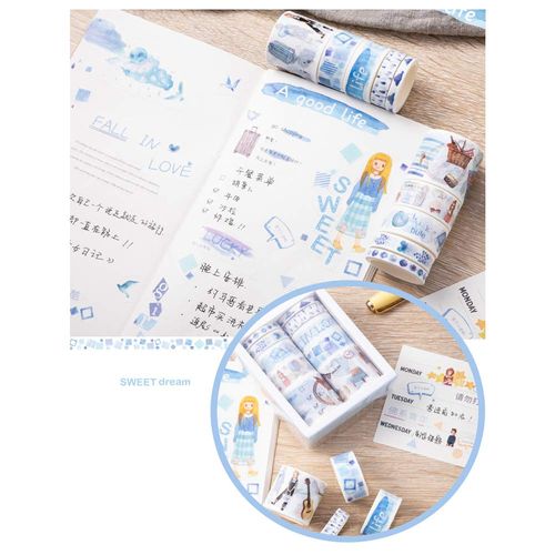 VOANZO 20Rolls Washi Tape, Decorative Washi Masking Tape Set for DIY and Gift Wrapping (Young Girl Diary)