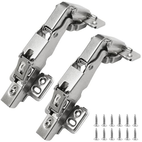 Zorfeter 2 Pack 1 Pairs 165 Degree Lazy Susan Hinges, Clip-on Soft-Close Hinge for Face Frame Connect to Cabinet Door, Full Overlay Concealed Hardware