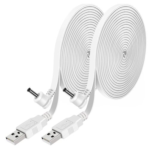 PowGrow Power Charge Cable Compatible with Stick Up Cam Battery and Spotlight Cam Battery, 30ft/9m Charging Cable to Power Security Camera Continuously, 2-Pack