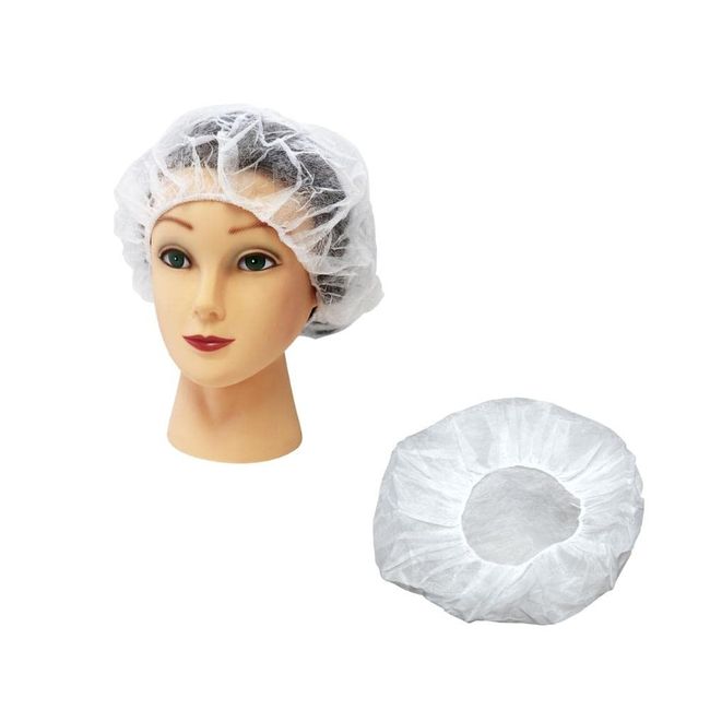 Disposable Bouffant (Hair Net) Caps, Spun-bounded Poly, Hair Head Cover Net 24 Inches White, (1000)