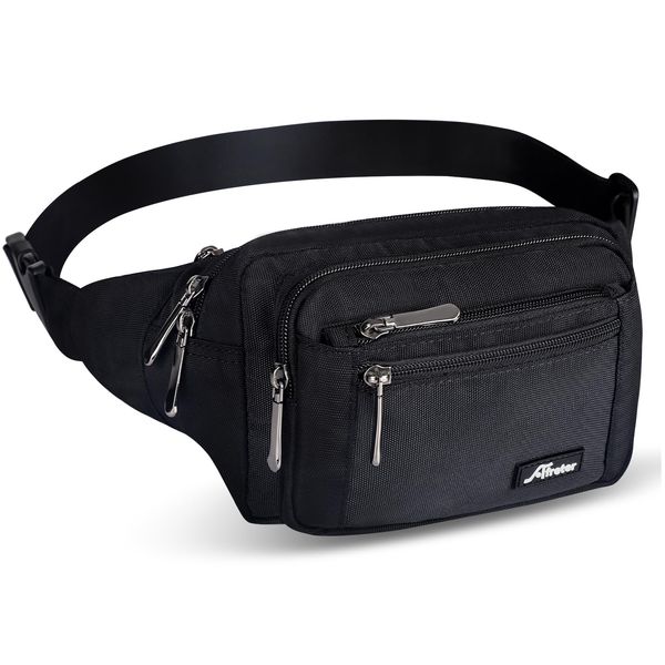 Waist Pack Bag Fanny Pack for Men&Women Hip Bum Bag with Adjustable Strap for Outdoors Workout Traveling Casual Running Hiking Cycling (New Black)