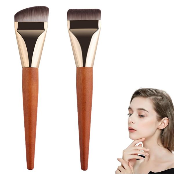 MKVZIYE 2pcs Foundation Pinsel,Make up Pinsel,Ultra Thin Foundation Brush,Puderpinsel für Flüssiger Fondation Damen,Beauty Geschenke für Frauen Mädchen