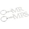 Amore Set Of Two Silverplated Key rings "Mr & Mrs"