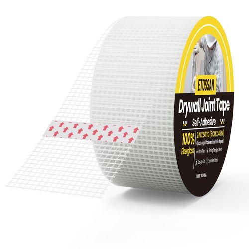 Etossan Drywall Joint Tape,2 in x 50YD Fiberglass Self-Adhesive Drywall Mesh Tape for Drywall Finishing and Crack Repair,White