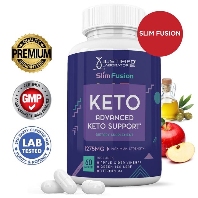 Slim Fusion Keto ACV Pills 1275 MG Stronger Than Gummies Keto Support 1 Bottle