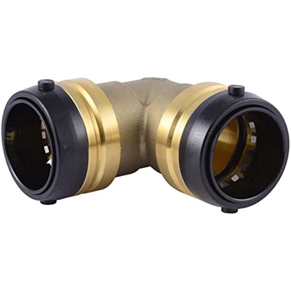 SharkBite 1-1/2 Inch 90 Degree Elbow, Push to Connect Brass Fitting, PEX Pipe,