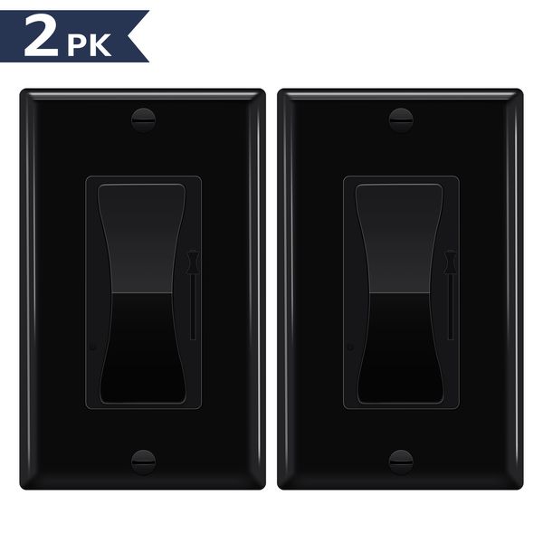 2Pack Black Decora 600W Incandescent Dimmer, Single or 3-Way