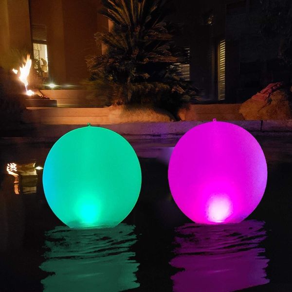 Floating Pool Lights Inflatable Waterproof IP68 Solar Glow Globe,14” Outdoor ...