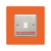 Single Light Switch Surround | Square | Acrylic Back Panel or Finger Plate | Plug, Font Colour:Orange