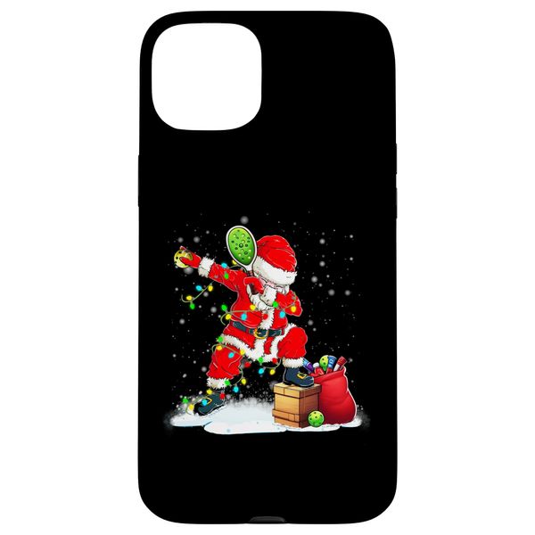 Pickleball Christmas Santa Playing Pickleball Dabbing Player Case for iPhone 15 Plus