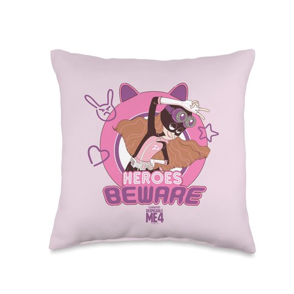 Minions Despicable Me 4 Poppy Heroes Beware Throw Pillow