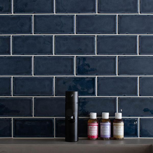 Kitchen Tiles Subway Tiles Tile Stickers, Navy, White Grade, 5.8 x 2.8 x 0.3 inches (147 x 72 x 7 mm), 1 Piece CSZ Bergen Waffle