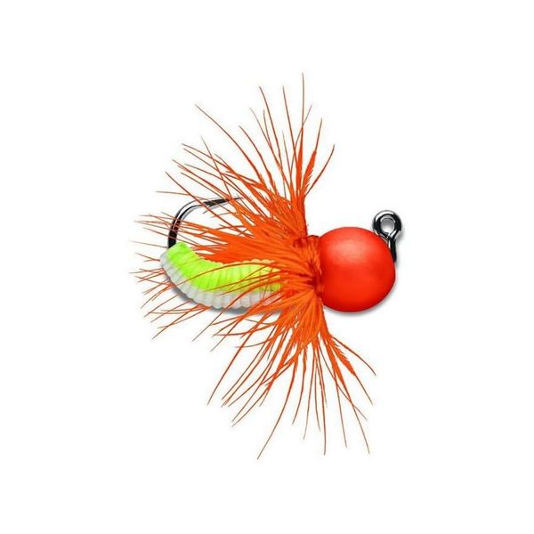 VMC Tungsten Fly Jig 1/32 oz Orange Chartreuse Glow