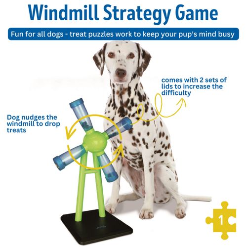 TRIXIE Windmill Strategy Game, Beginner Dog Puzzle Toy, Level 1 Activity, Treat Puzzle, Interactive Play, Dog Enrichment