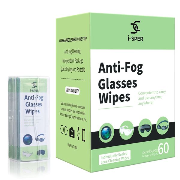 Anti Fog Wipes for Glasses 70 Count Pre-Moistened Lens and Defogging Screen Cleaning Wipes for Glasses with a Carrying Box Quick Dry Individual Wrapped for Eyeglasses, Swim Goggles, Helmet Camera Lens