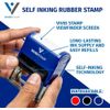 Paid Self Inking Rubber Stamp (Blue) - Medium 2 Pack