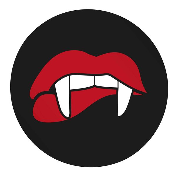 Flox Creative 24 45mm Matt Circle Stickers Vampire Fangs
