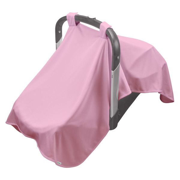 i Play. by green sprouts Unisex-Baby Blanket | All-Day UPF 50 Protection | Attachable Car Seat Cover and Sun Canopy | Soft, Lightweight, Breathable, Pink, 30″ x 40″